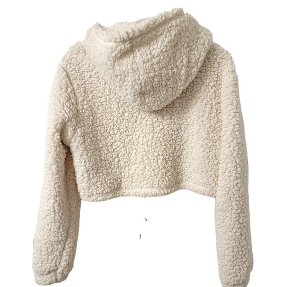 Shein White Sherpa Pullover Hoodie - Picture 2 of 6